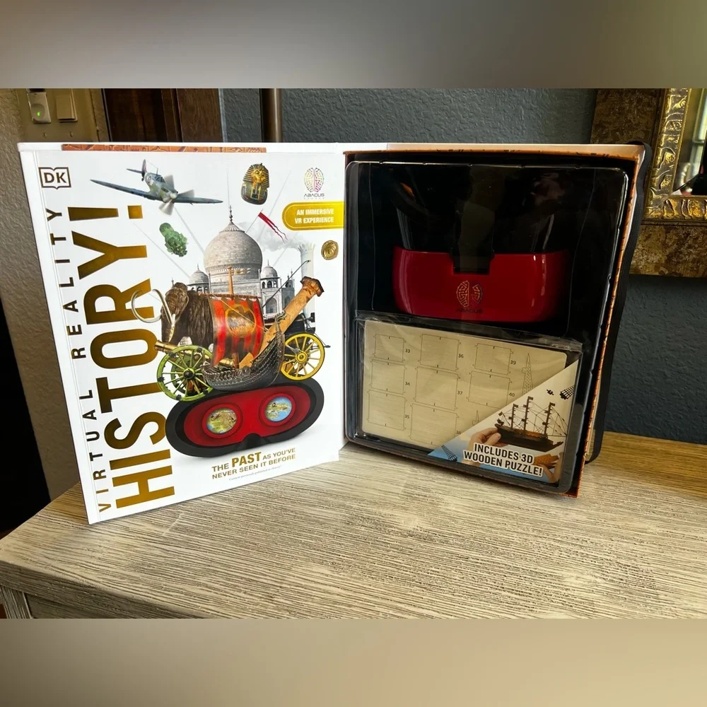 🆕 Virtual Reality History! Interactive Book with Black and Red VR Viewer